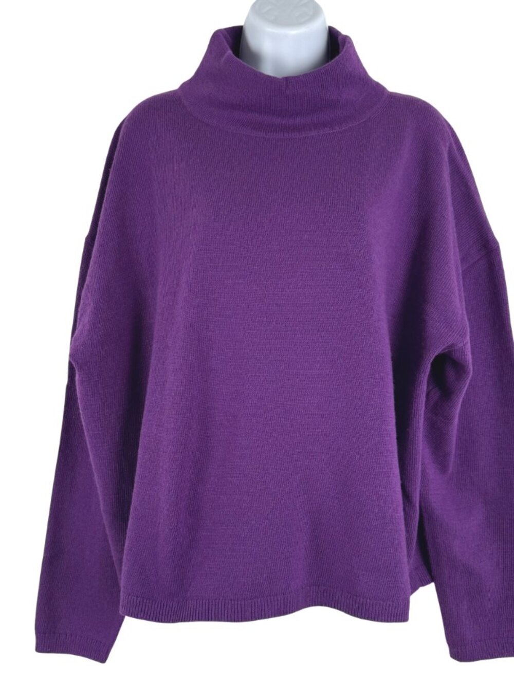 Talbots Turtleneck Pullover Sweater XL Purple Solid Nylon Blend NWT FS-1518